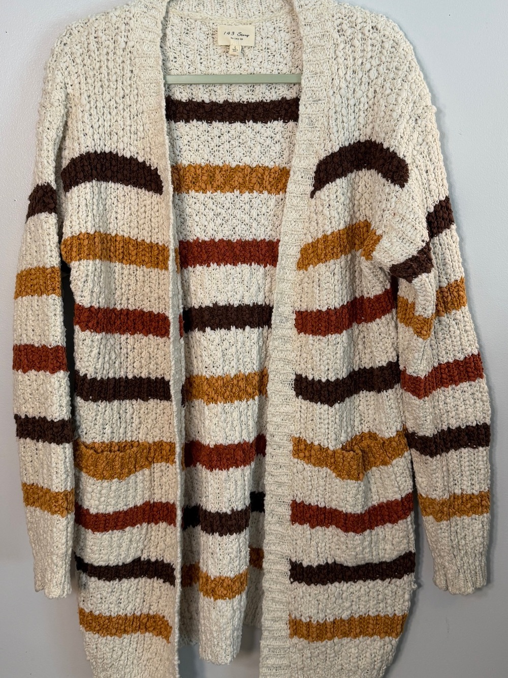 143 Story by Line Up striped cardigan sweater women’s large open front soft cozy